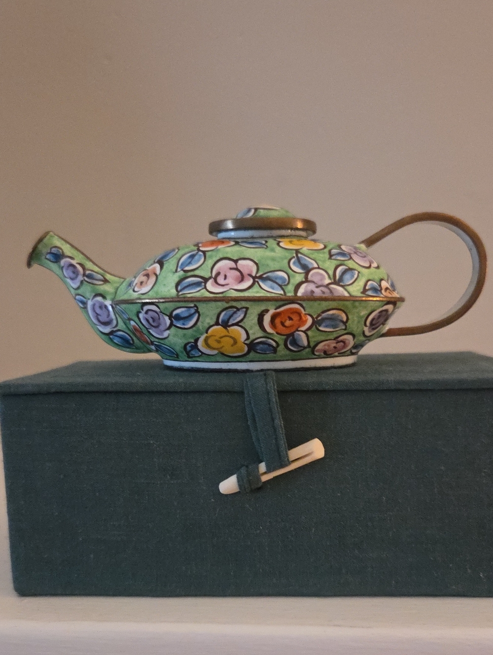 Vintage Miniature Enameled Bibelot Teapot